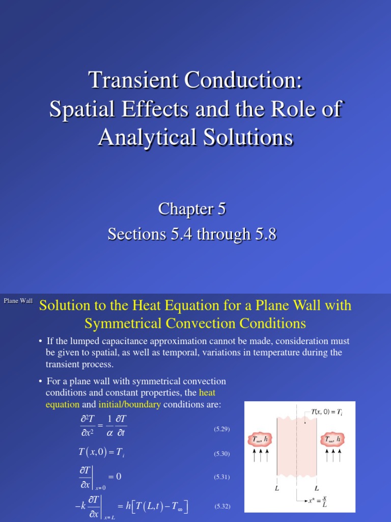 Plane Wall Transient Heat Conduction | PDF | Thermal Conduction | Heat ...