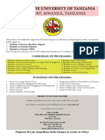 Tangazo La Nafasi Za Masomo ( Bachelor Degree, Masters Na PHD ) Toka Chuo Kikuu Cha SAUT- Mwanza