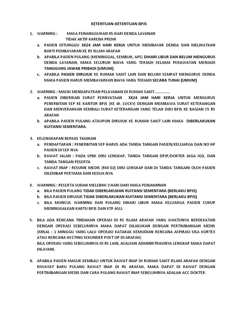Ketentuan Bpjs