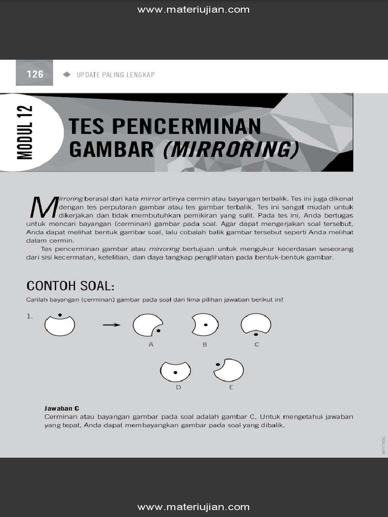 Contoh soal Test Pencerminan Gambar