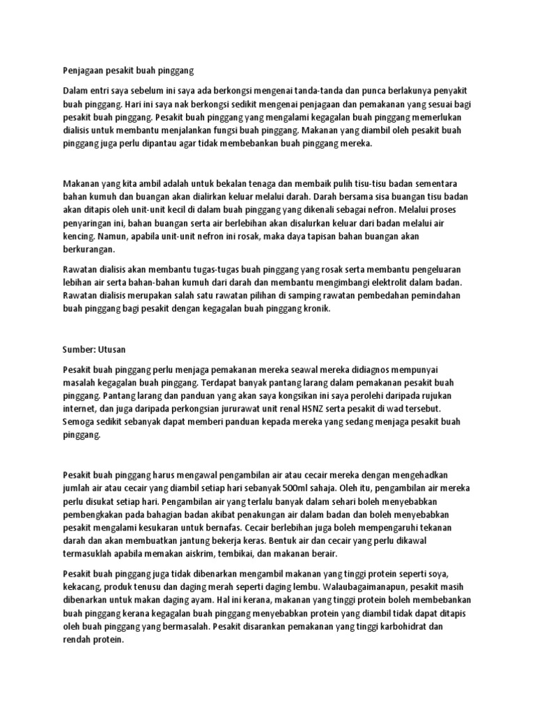 Penjagaan Pesakit Buah Pinggang Pdf