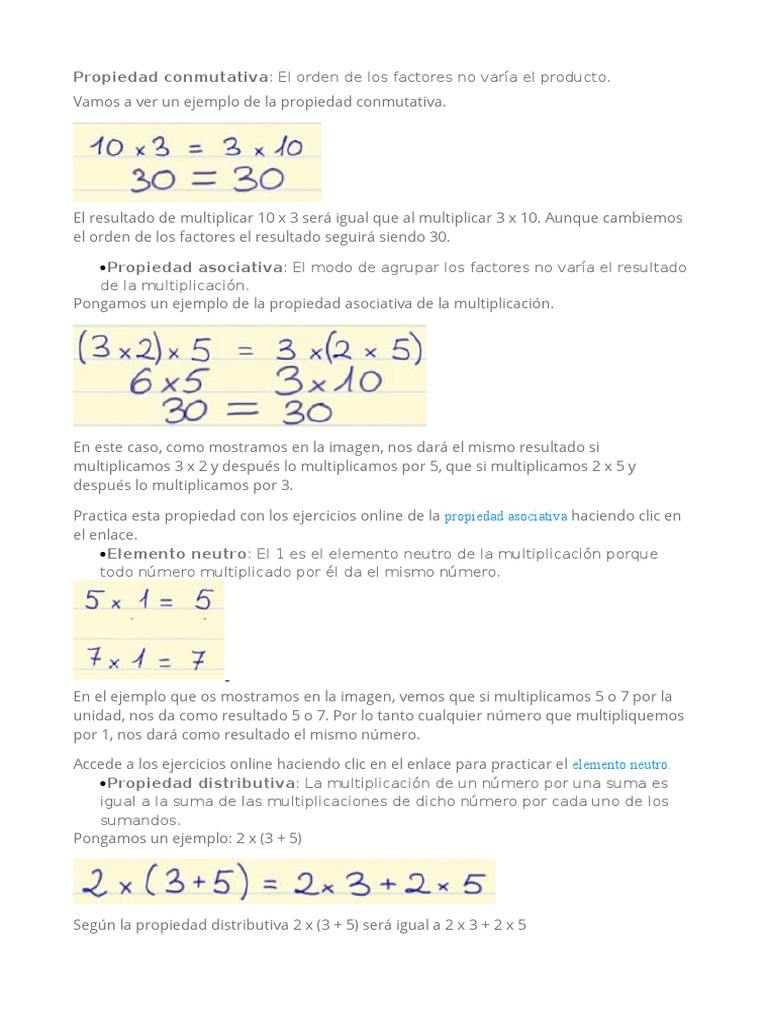 Propiedades Multiplicacion Y Factor Comun