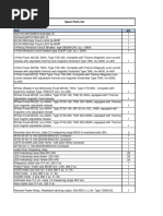 Spare Parts List