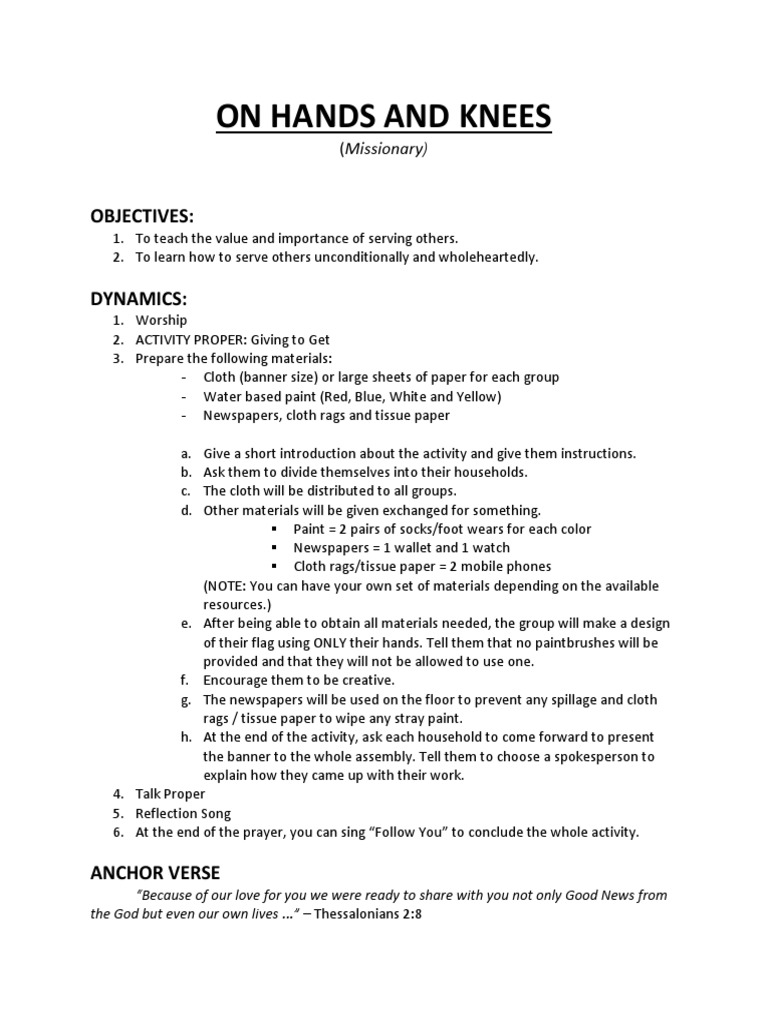 On Hands and Knees PDF Jesus Religious Behaviour And Experience