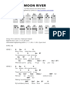 lov Blinke Knoglemarv MOON RIVER - Ukulele Chord Chart PDF | PDF | String Instruments | Musical  Techniques