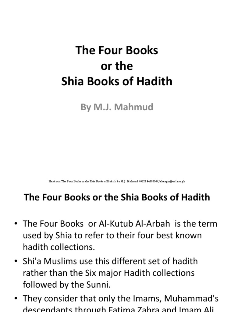 The Four Books of Shia Hadith Hadith Banu Hashim