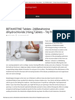BETAHISTINE Tablets - 24 (Betahistine Dihydrochloride) 16mg, Tablets - TAJ PHARMA INDIA - Tinnitus Research & Development PDF
