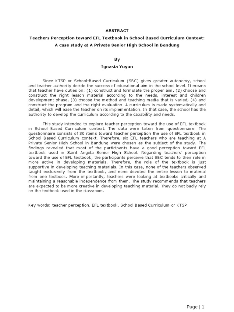 Teacher Perceptions of EFL Textbooks in SBC | PDF | English As A Second ...