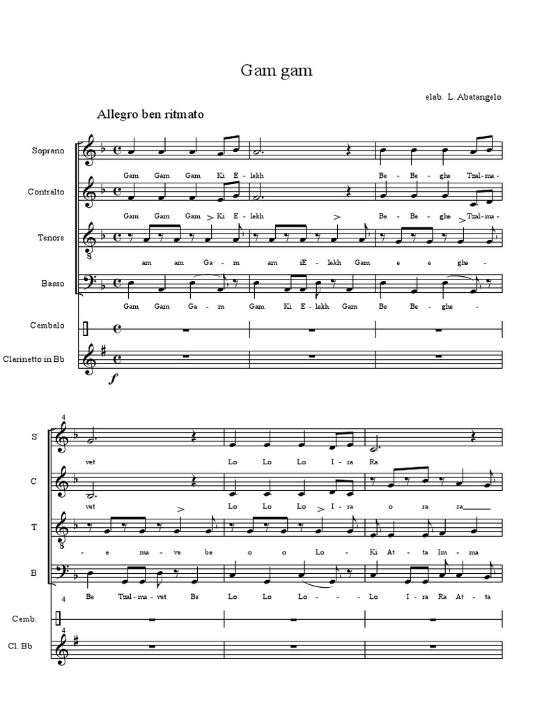 Gam Gam Spartito Per Pianoforte Pdf