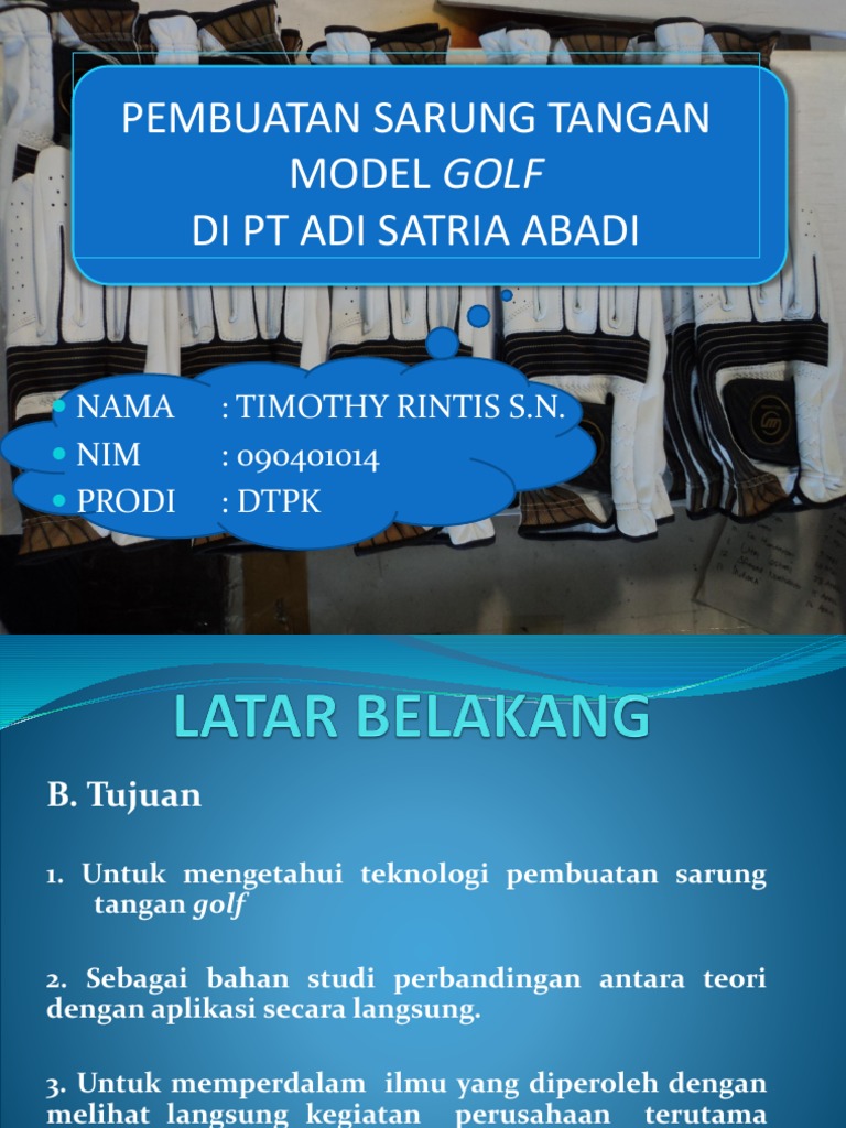 Pembuatan Sarung Tangan Pdf