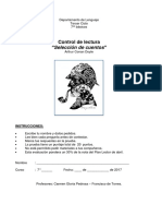 Control de lectura Selección de cuentos de Arthur Conan Doyle