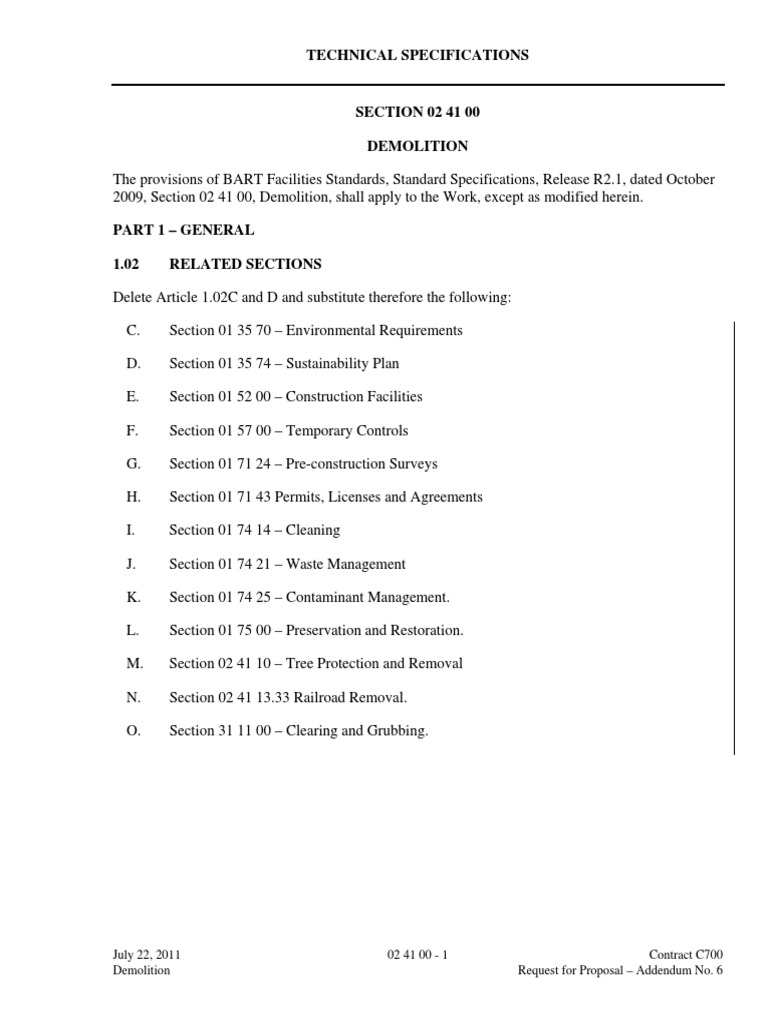 Demolition Specifications PDF Pruning Waste