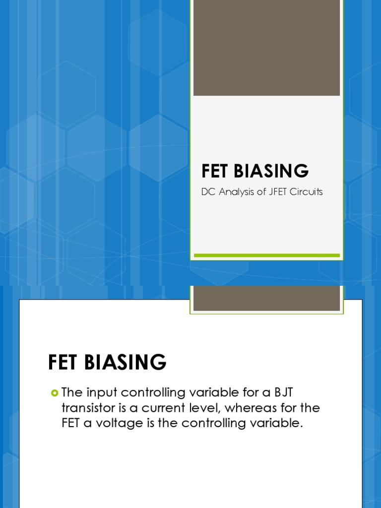 Fet Biasing DC Analysis of JFET Circuits PDF
