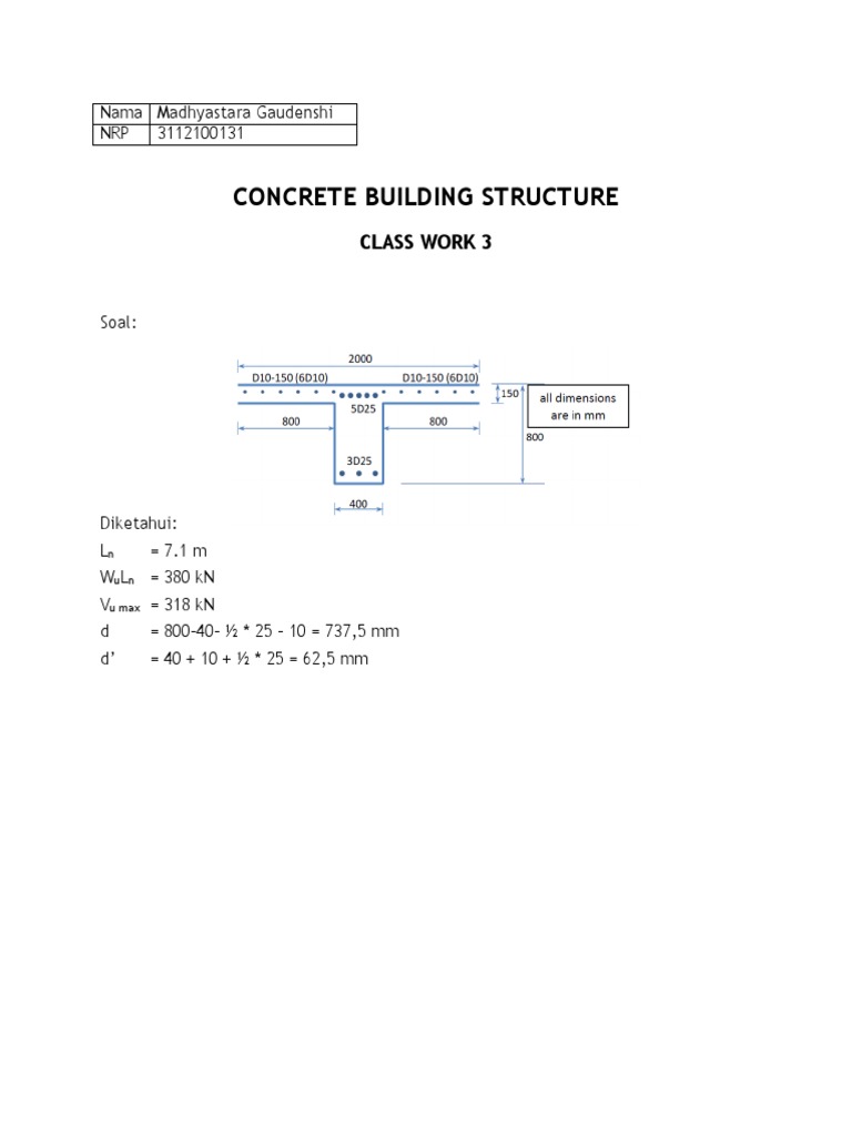 Concrete Building Structure Calculations | PDF | Teaching Methods ...