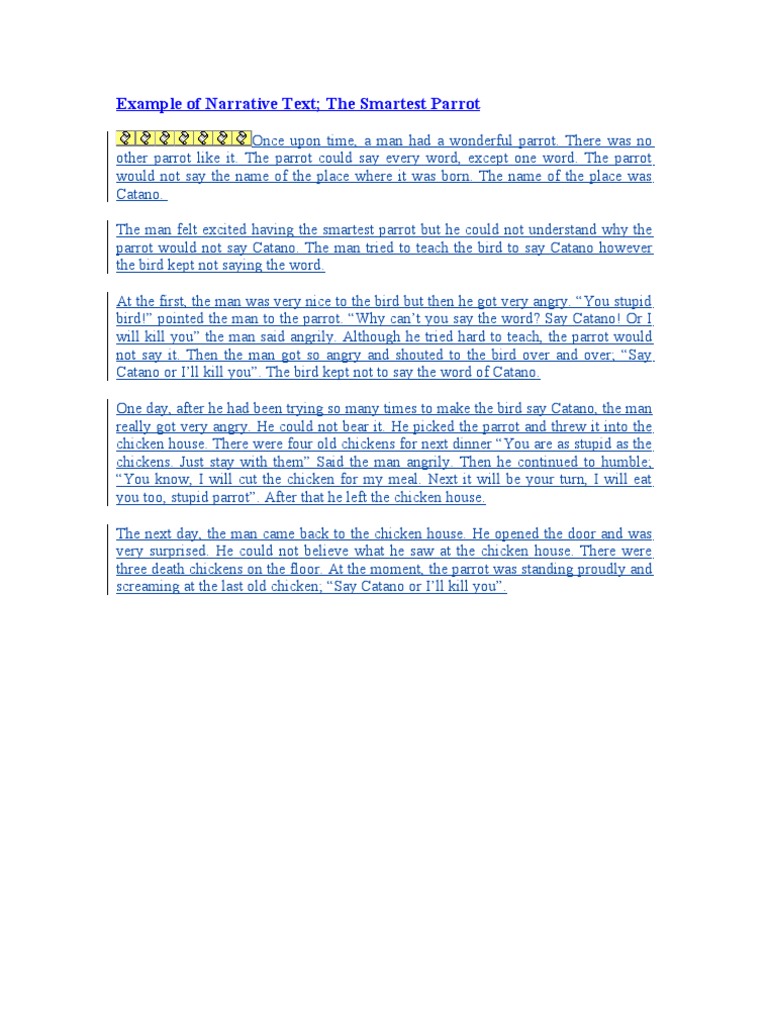 Example of narrative text