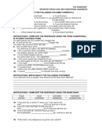 Reported Speech and Third Conditional Reinforcement Exercises