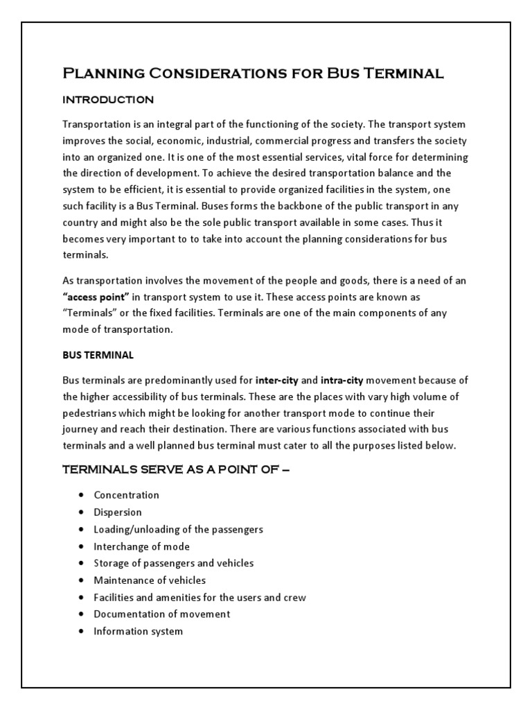 Bus Planning Considerations | PDF | Bus | Transport