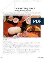Popularity of Sushi Has Brought Rise in Parasitic Infections, Warn Doctors - World News - The Guardian