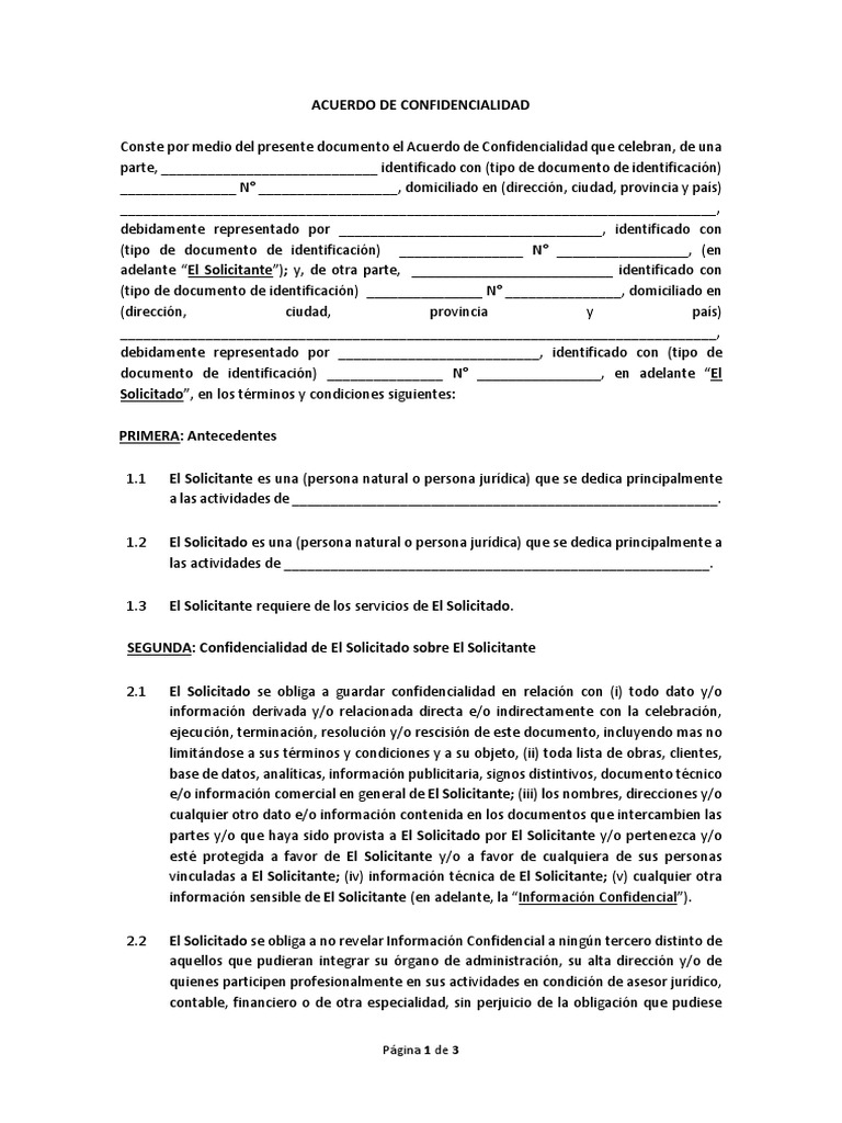 Acuerdo de Confidencialidad 15-08-12 | Jurisdicción | Información