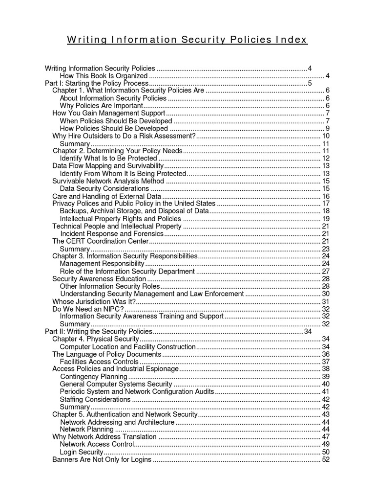 Writing Information Security Policies | PDF | Information Security ...