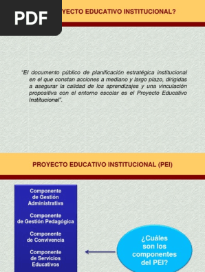 Que Es El Proyecto Educativo Institucional Planificacion