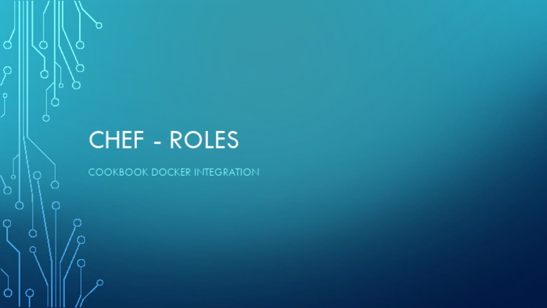 Chef - Roles: Cookbook Docker Integration | PDF