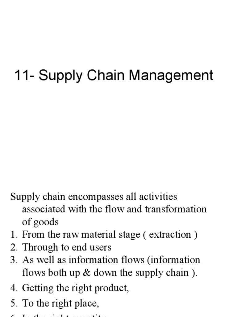 11 SCM 200410 | PDF | Supply Chain | Supply Chain Management