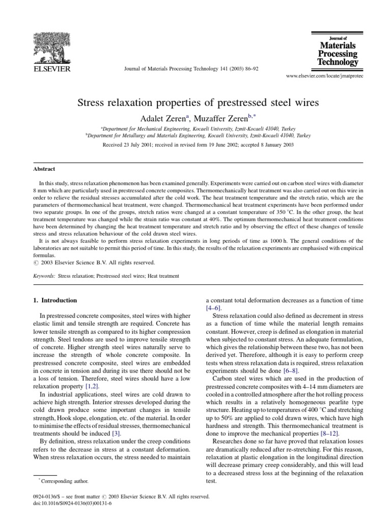 Journal of Materials Processing Technology Volume 141 Issue 1 2003