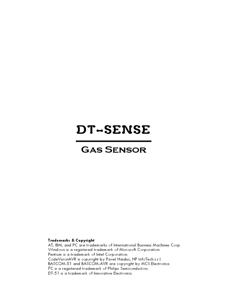 Manual DT-Sense Gas Sensor PDF | PDF | Electronics | Electrical Engineering