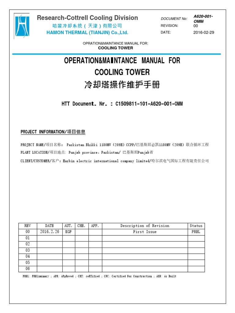 Cooling Tower Manual | PDF | Applied And Interdisciplinary Physics ...