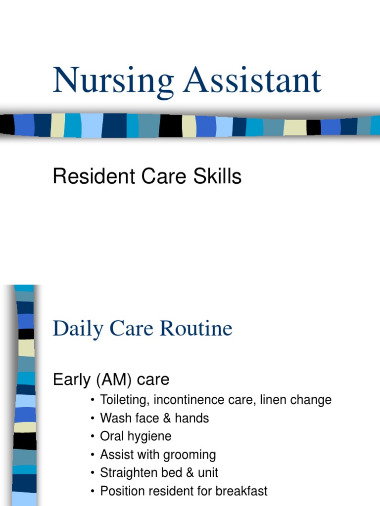 Evening Routine for Nursing Assistants | PDF | Urinary Incontinence ...