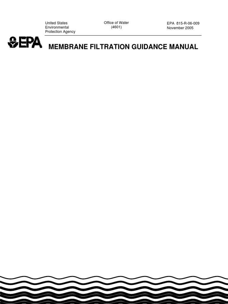 Membrane Filtration Guidance Manual PDF PDF Chemistry Chemical
