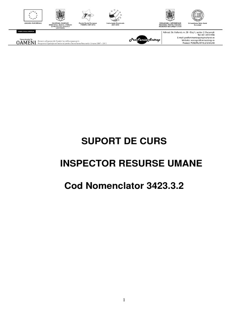 chicken Pack to put height Suport de Curs Calificare Inspector Resurse Umane | PDF