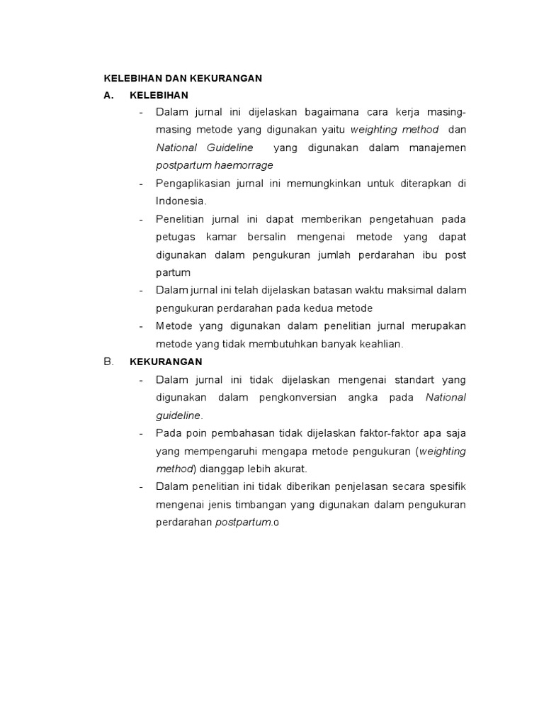 Kelebihan Dan Kekurangan Jurnal Pdf