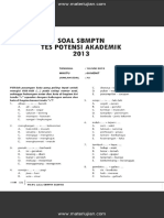 Soal SBMPTN Test Potensi Akademik 2013 Dan Jawaban