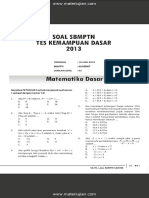 Soal SBMPTN Test Kemampuan Dasar 2013 Dan Jawaban