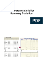 Generarea Statisticilor Summary Statistics