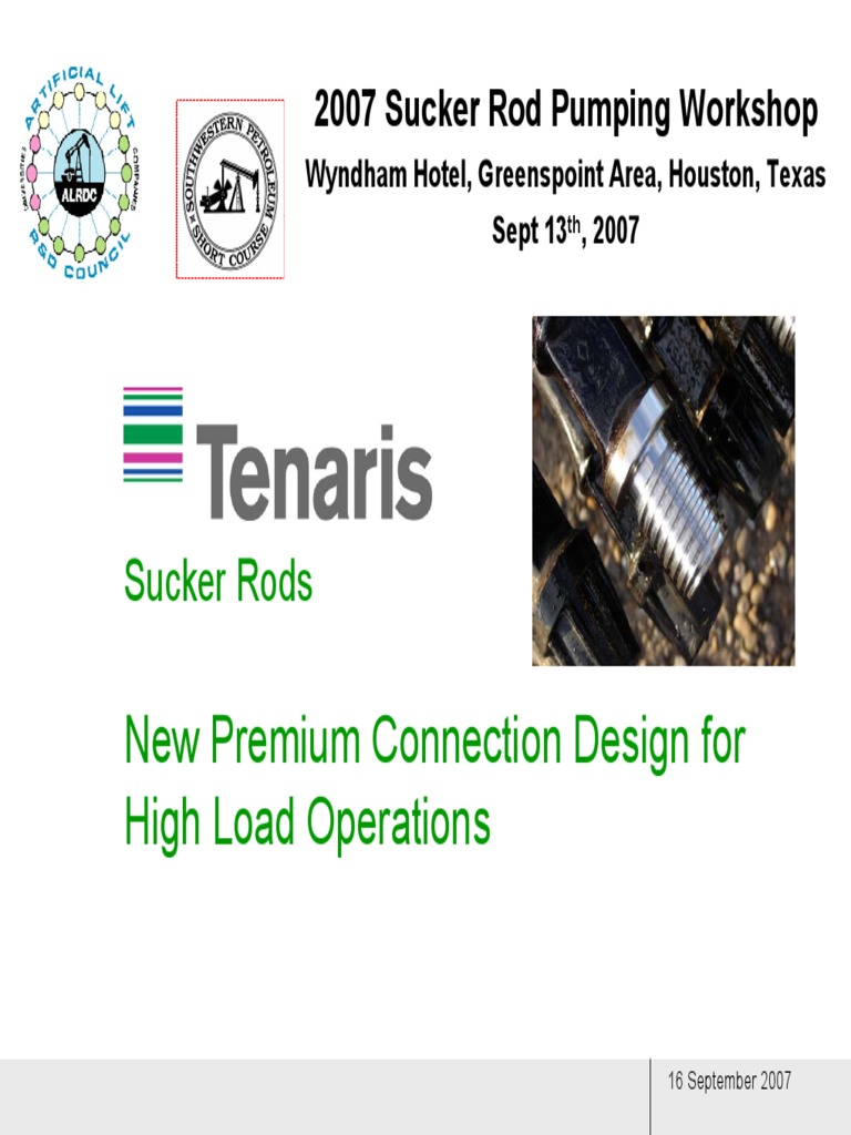 4 Presentation Tenaris Premium Connection Design Sucker Rod PDF