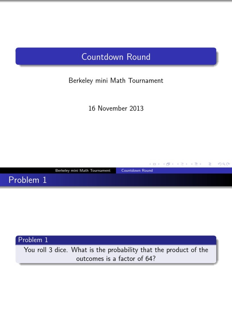 Countdown Round Berkeley Mini Math Tournament PDF Pi Geometry