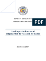 Consiliul Concurentei-Studiu Privind Sectorul Asigurarilor de Viata Din Romania PDF