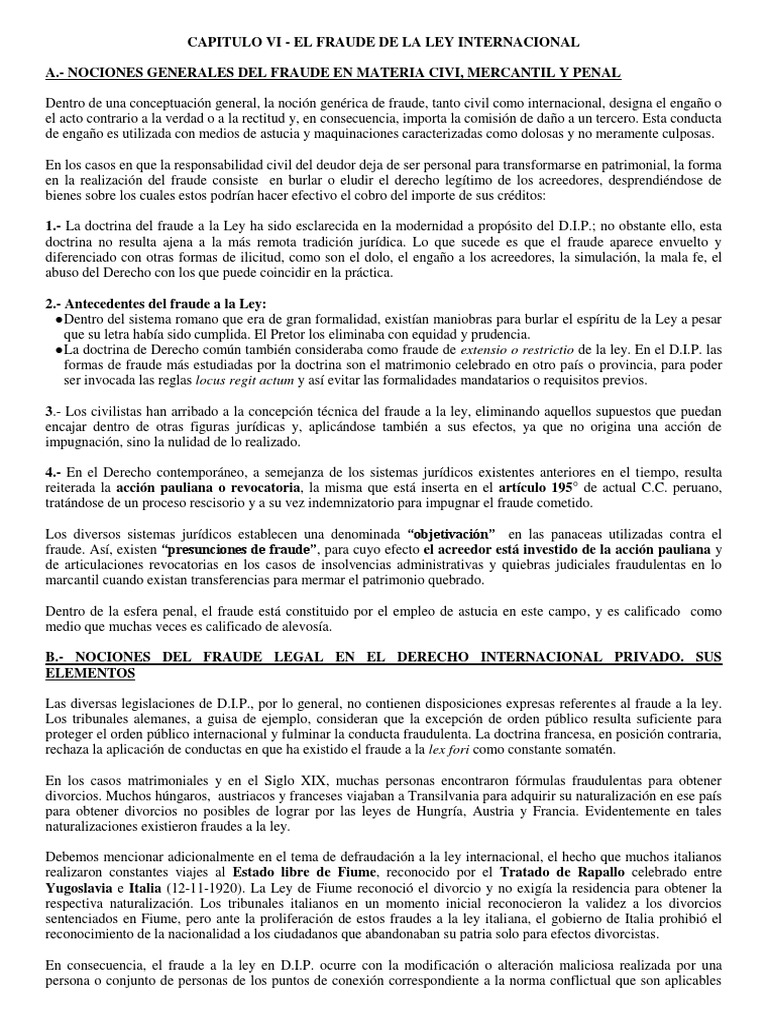 Fraude a la Ley en Derecho Internacional | PDF | Ley internacional ...