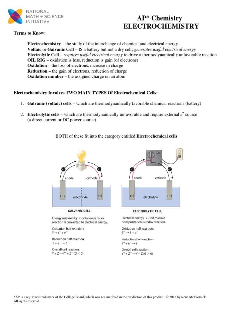 17 Electrochemistry With Answers Pdf Electrochemistry Redox
