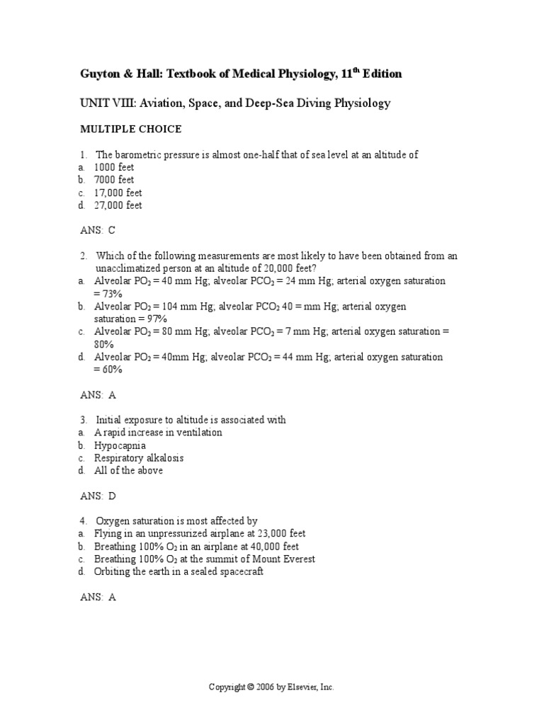 8.aviation, Space and Deep Sea Diving Physiology | PDF | Scuba Diving ...
