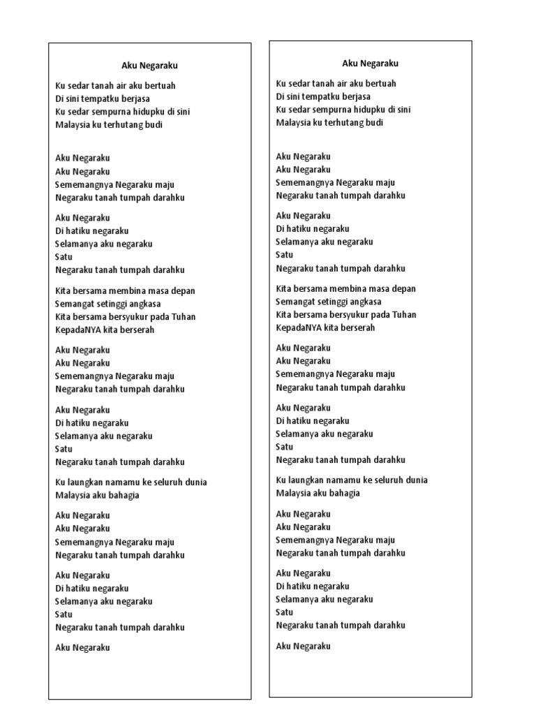 Aku Negaraku Lirik Pdf