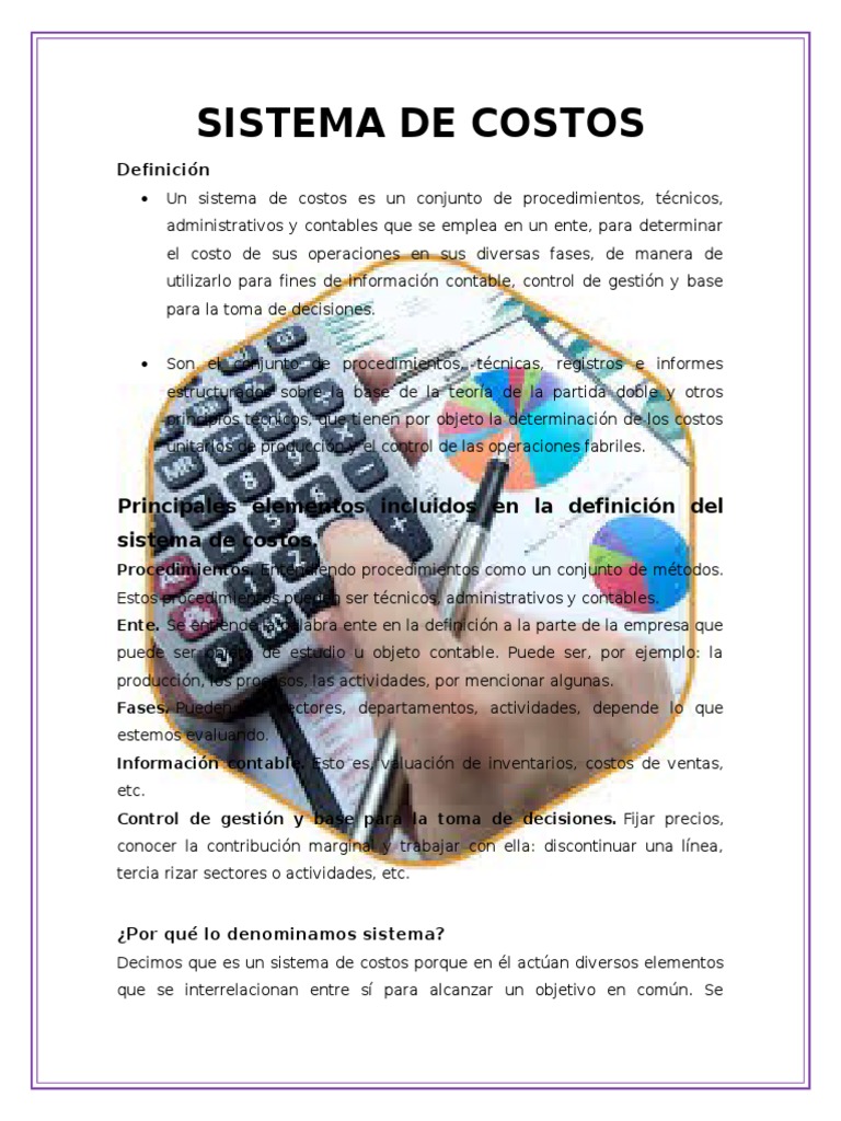 Sistema de Costos | PDF | Costo | Contabilidad