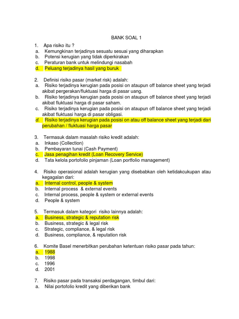 Bank Soal 1 Bsmr