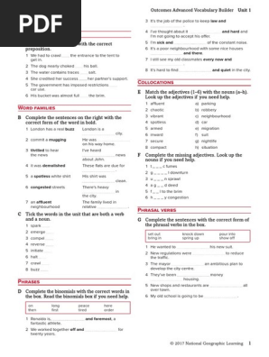 Advanced Voary Builder Exercises And Answerkey Adjective Phrase