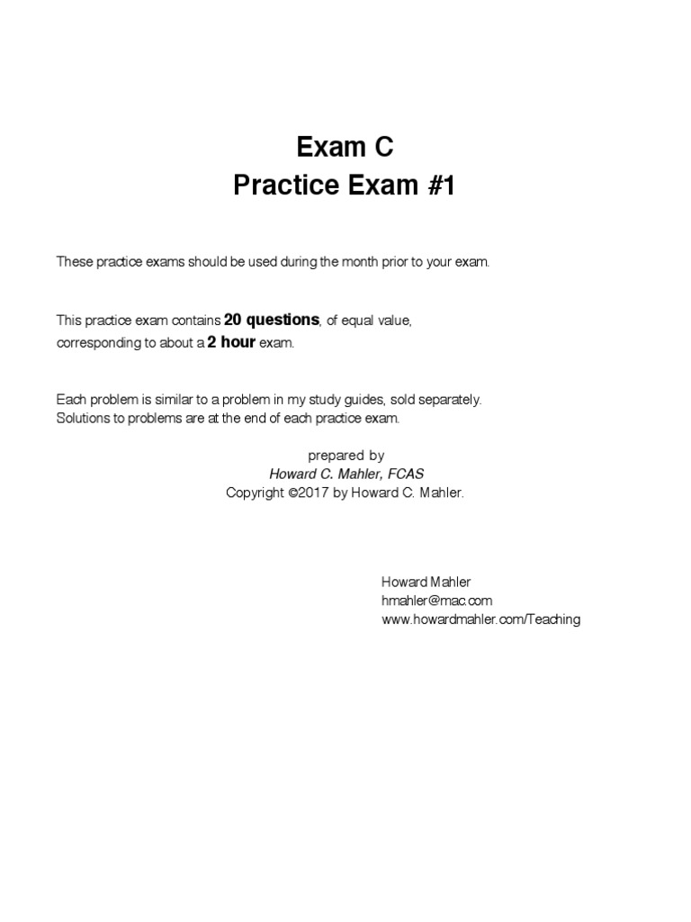 Mahler Exam Mas 1 | CAS Exam MAS-I Study Guides – SDQVM