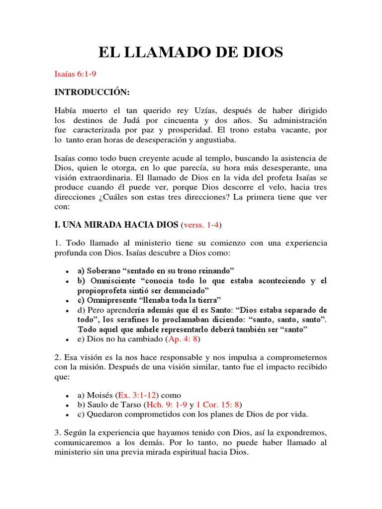 El Llamado de Dios | PDF | Penitencia | Dios
