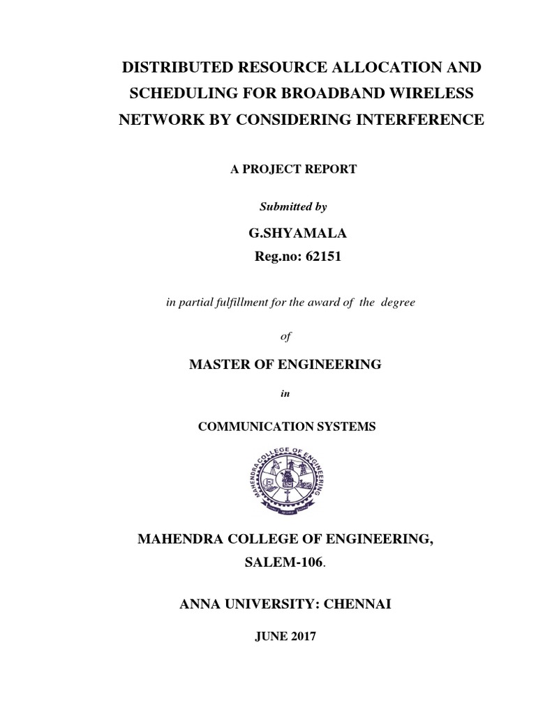 Resource Allocation in Wireless Networks | PDF